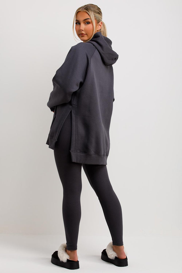 Hoodie and Leggings Set in Charcoal