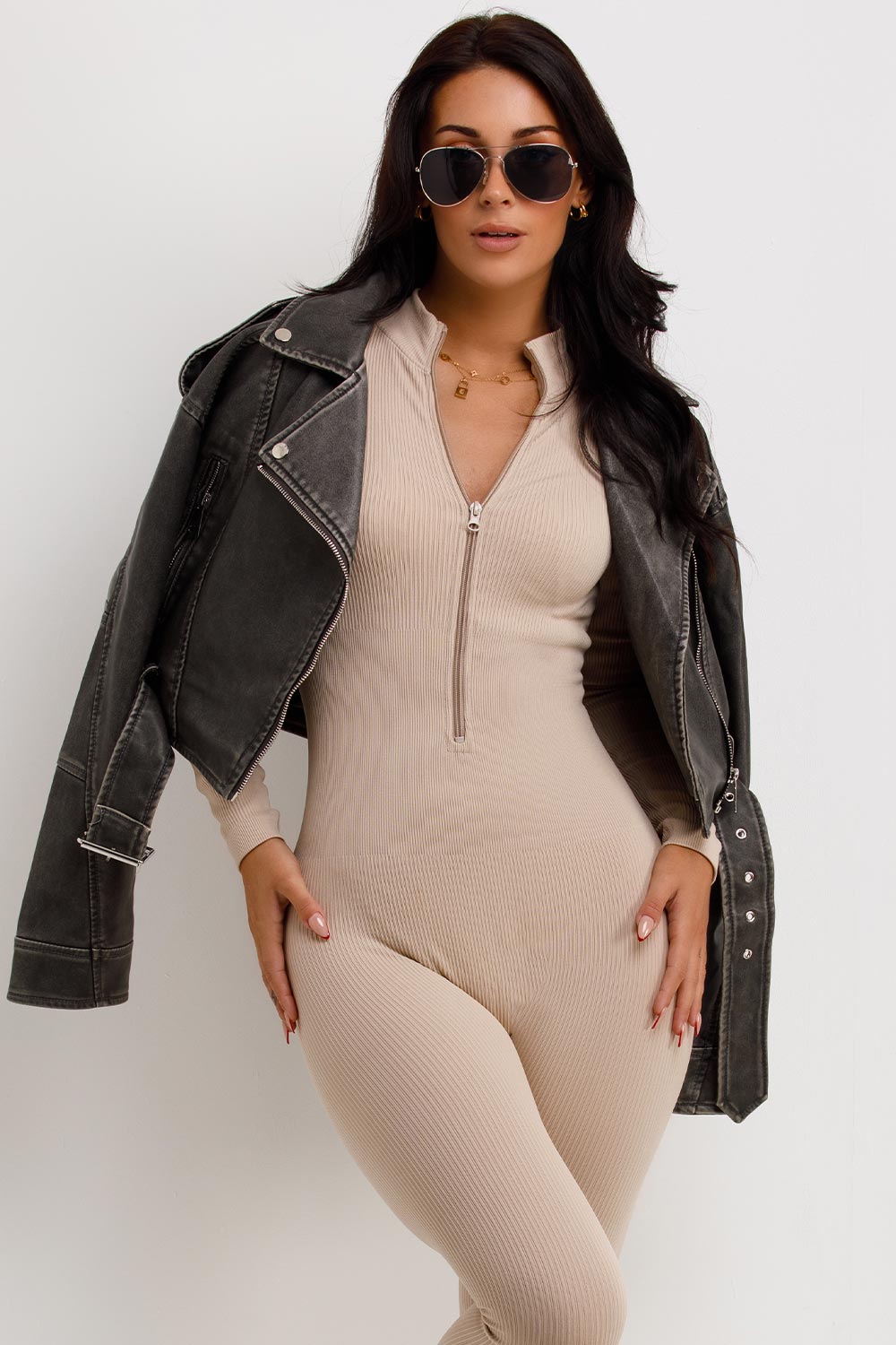 Faux Leather Biker Jacket