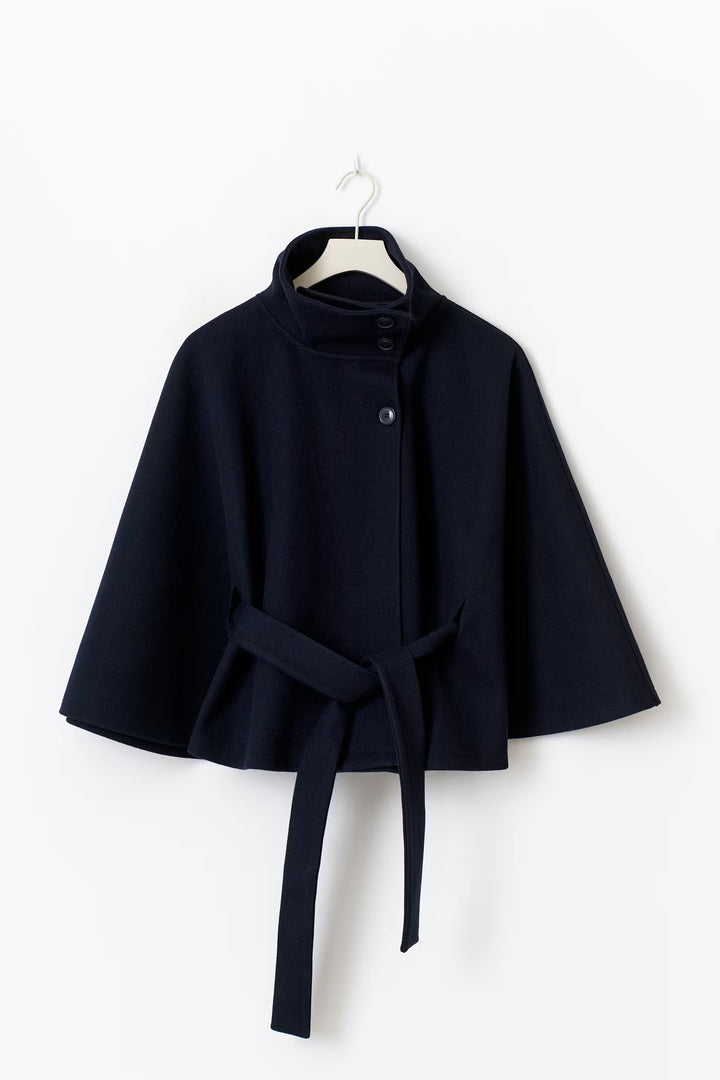 Womens Belted Cape Coat