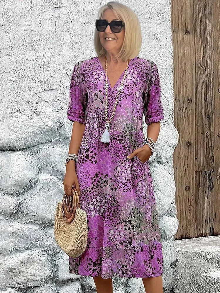 Lina™ | Lightweight Dress with V-Neck