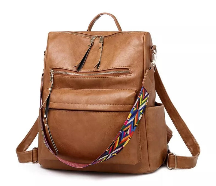 Womens Faux Leather Backpack