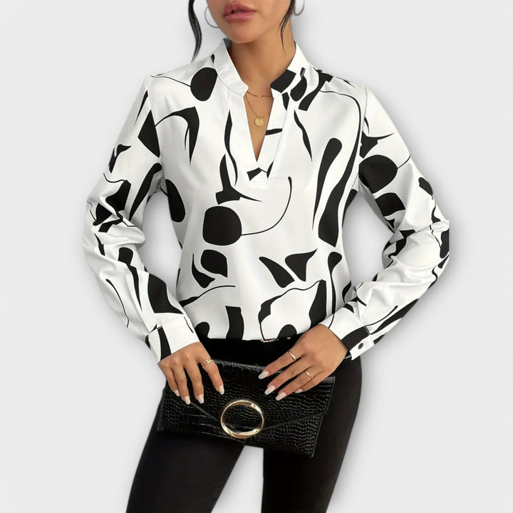 Long Sleeve Collar Blouse