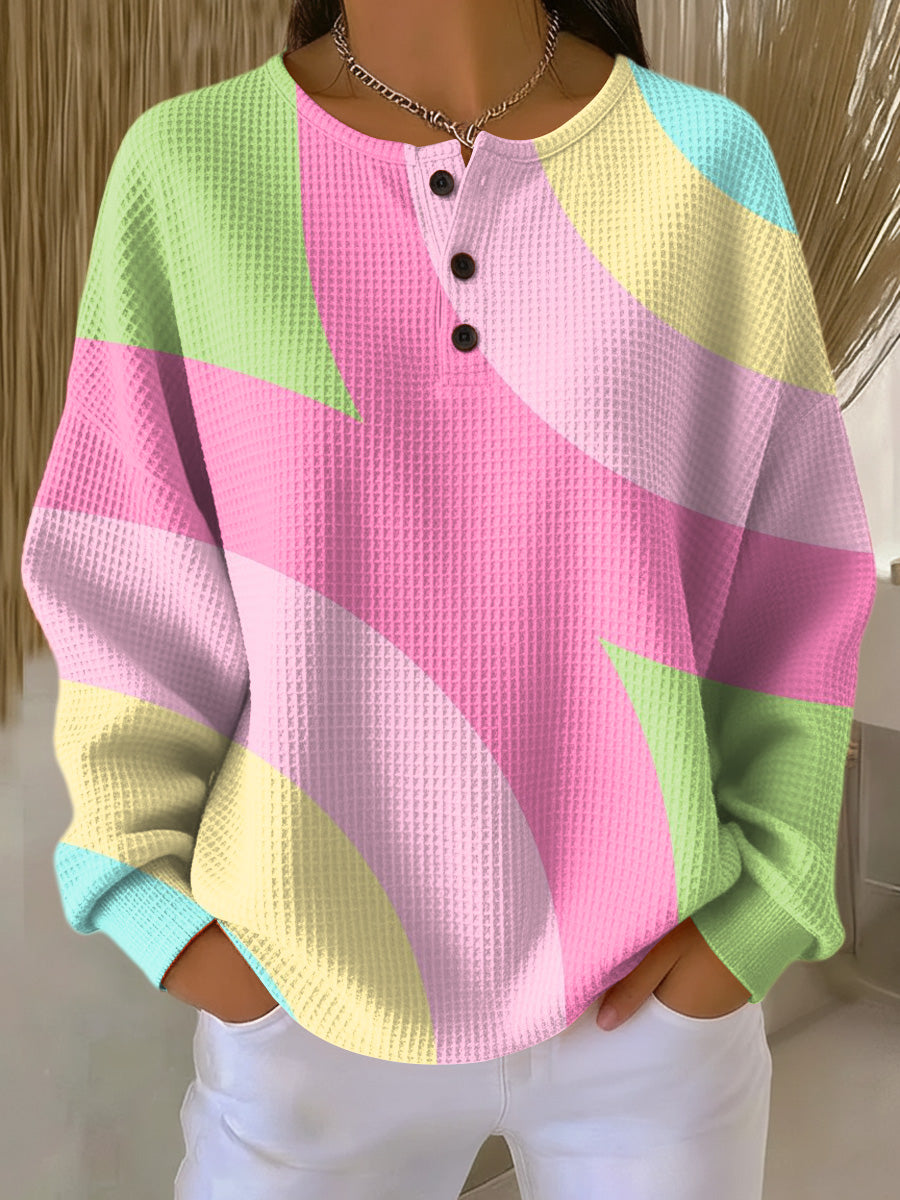 Ribbed Geometric Pattern Jumper