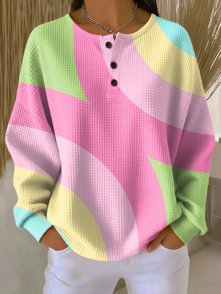 Ribbed Geometric Pattern Jumper