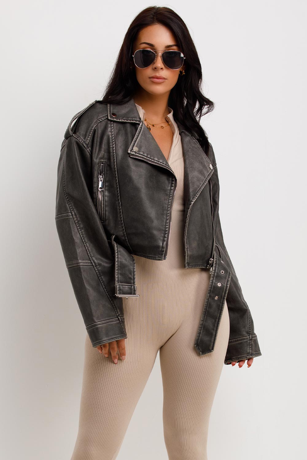 Faux Leather Biker Jacket