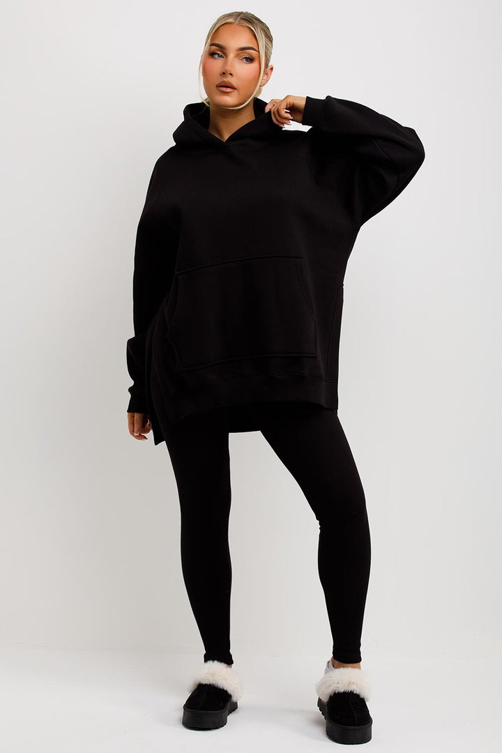 Hoodie and Leggings Set in Black