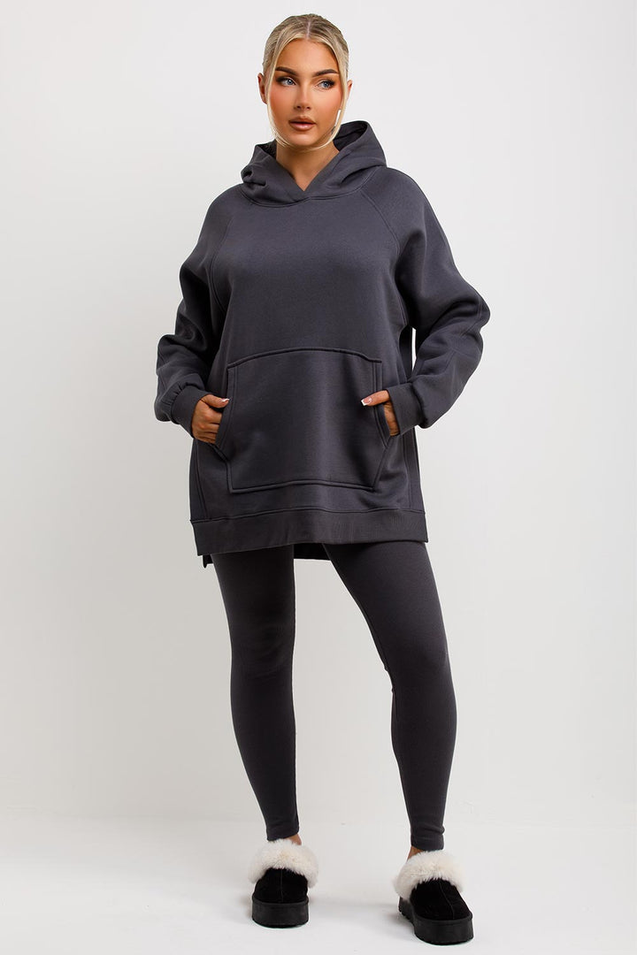 Hoodie and Leggings Set in Charcoal
