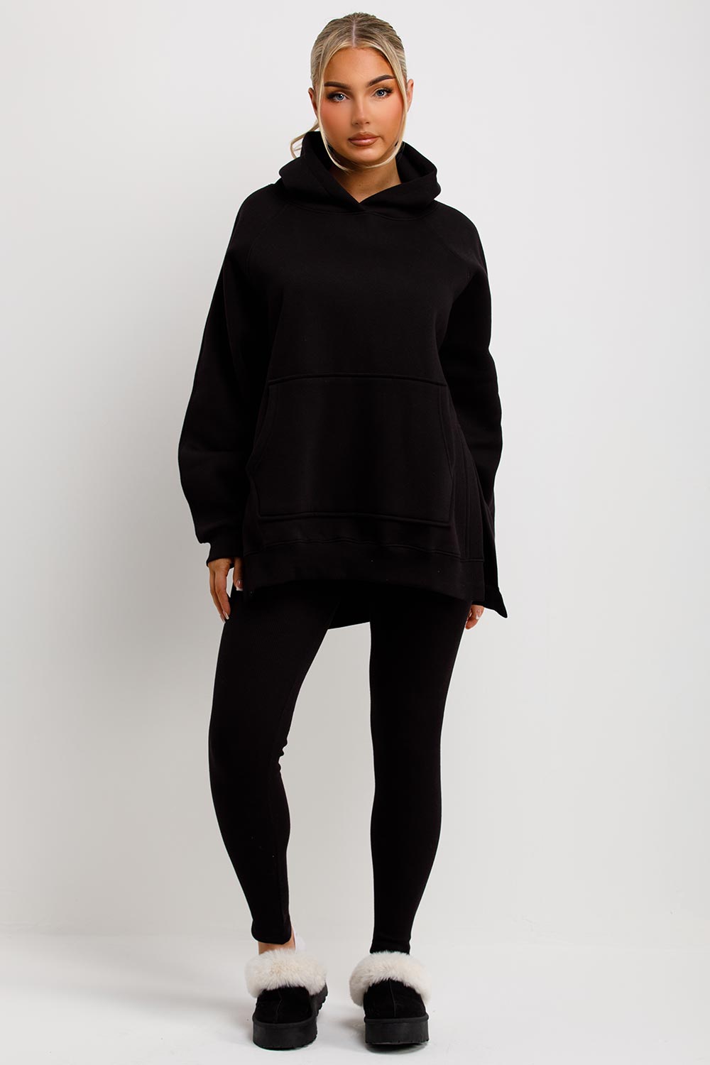 Hoodie and Leggings Set in Black