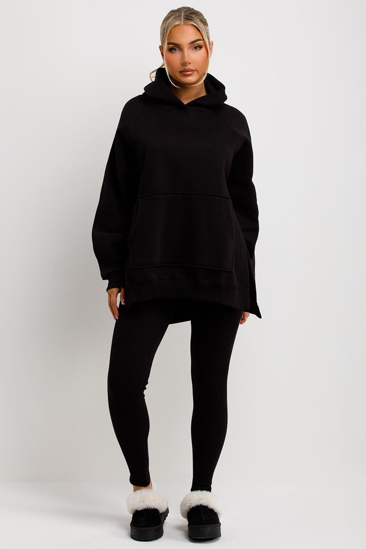 Hoodie and Leggings Set in Black