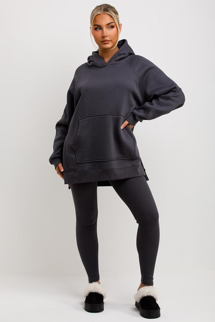Hoodie and Leggings Set in Charcoal