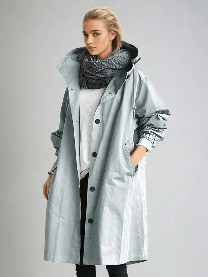 Womens Hooded Belted Raincoat