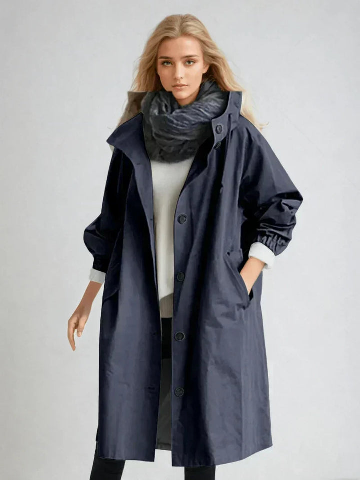 Womens Hooded Belted Raincoat