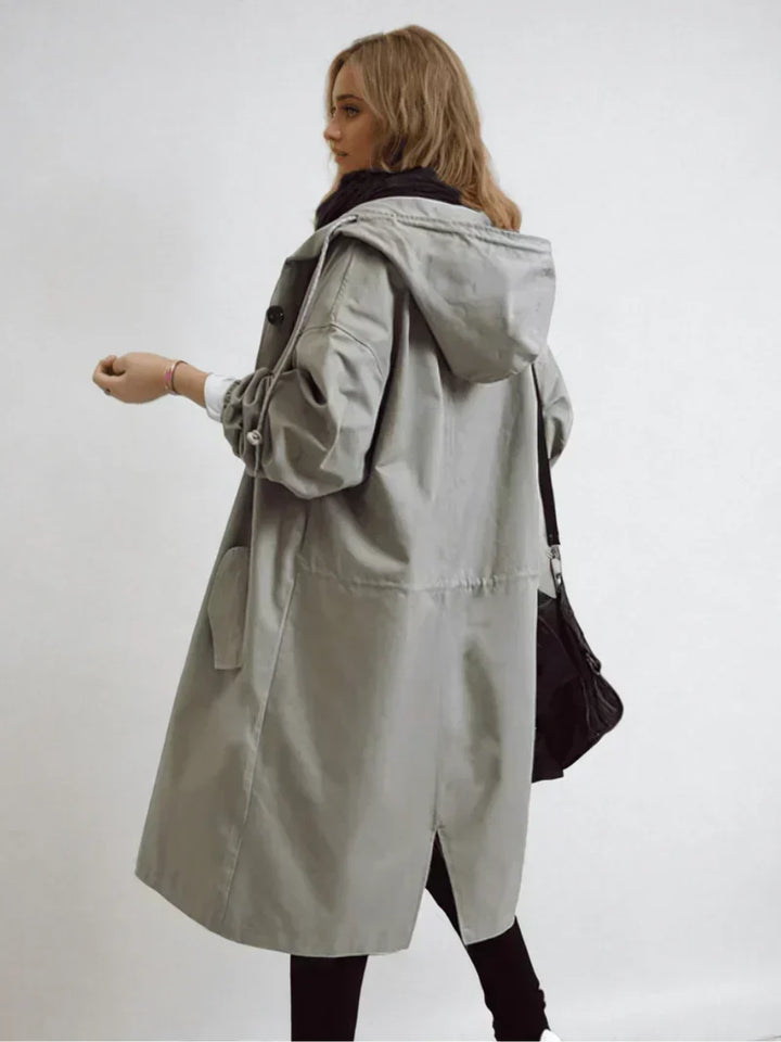 Womens Hooded Belted Raincoat