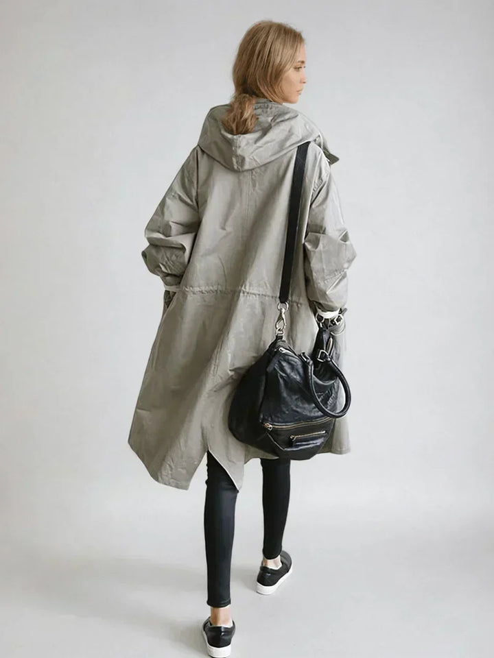 Womens Hooded Belted Raincoat