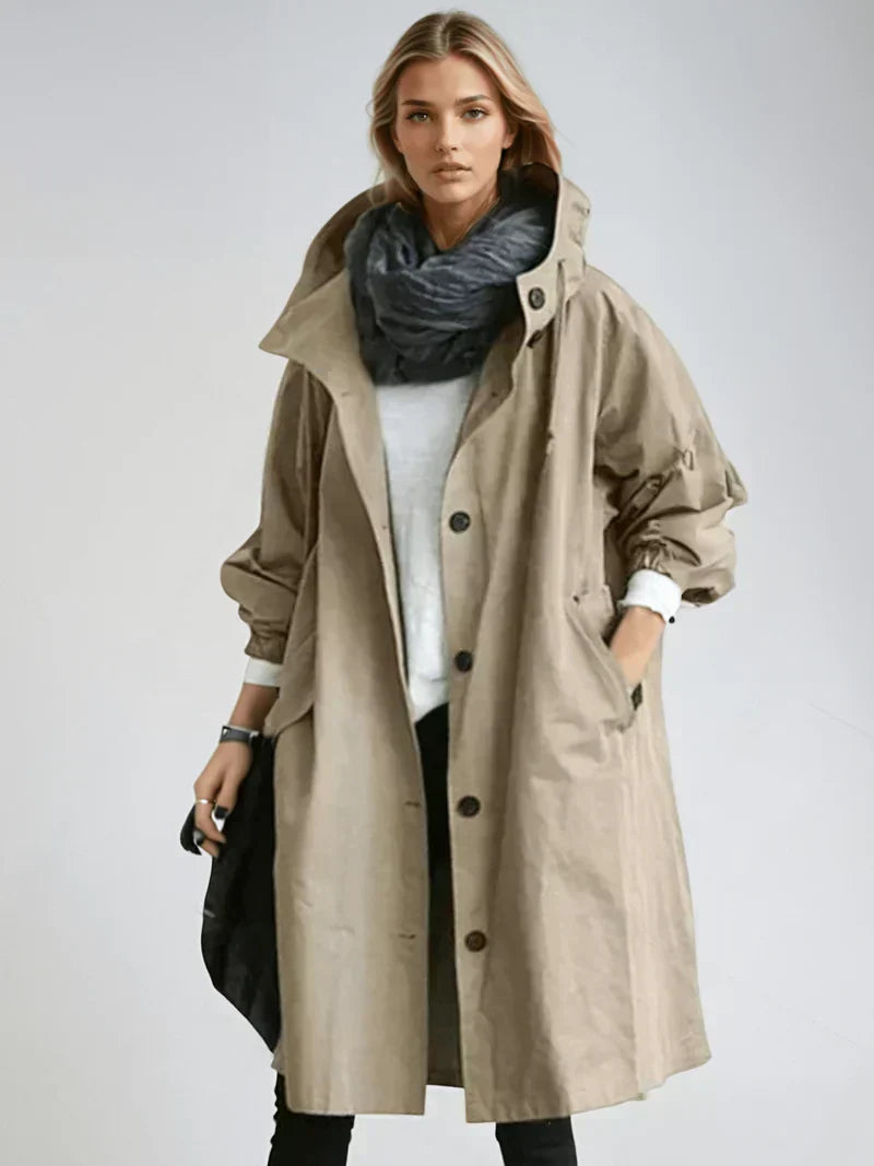 Womens Hooded Belted Raincoat