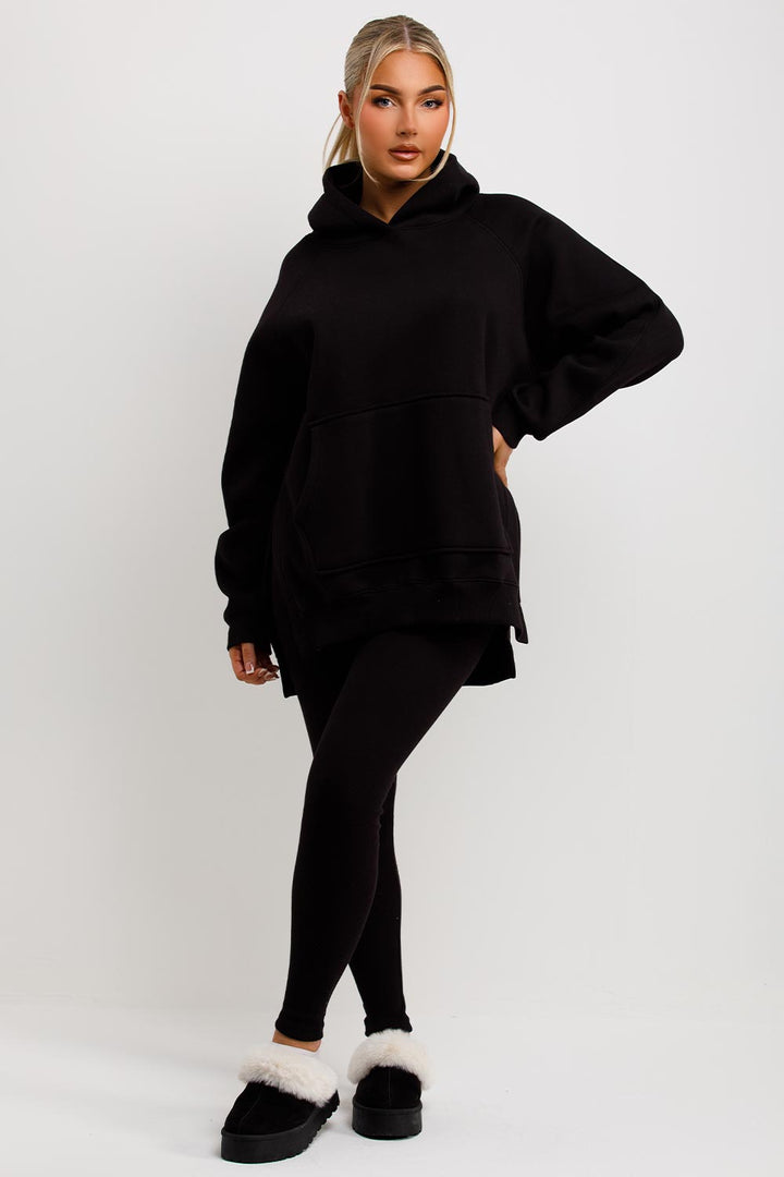 Hoodie and Leggings Set in Black