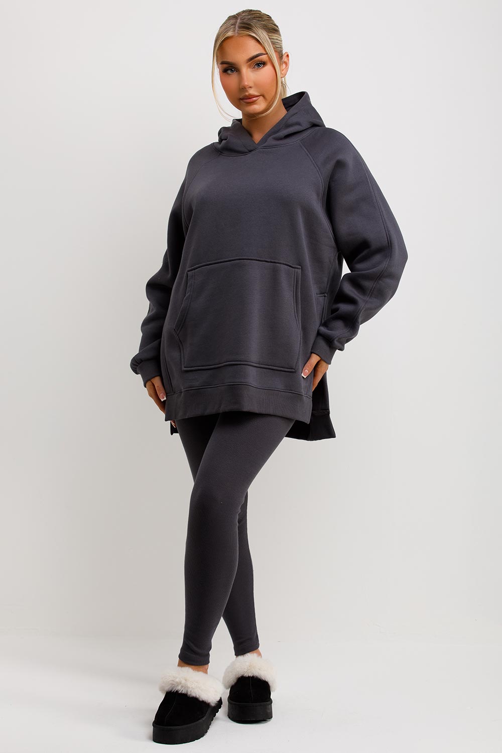 Hoodie and Leggings Set in Charcoal