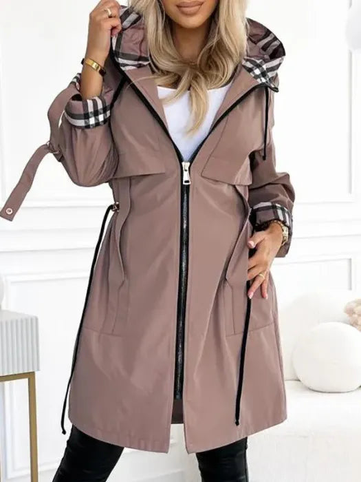 Womens Hooded Waterproof Windbreaker Coat