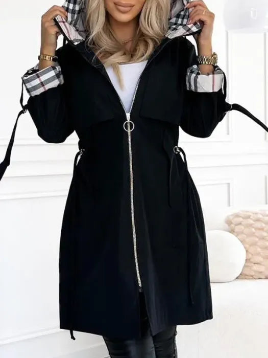 Womens Hooded Waterproof Windbreaker Coat