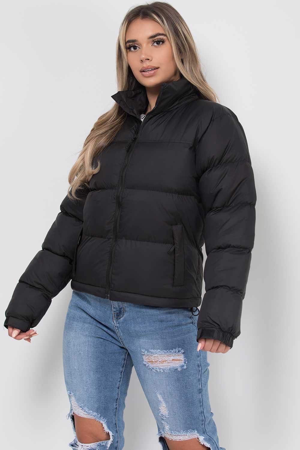 Black Quilted Hooded Puffer Jacket