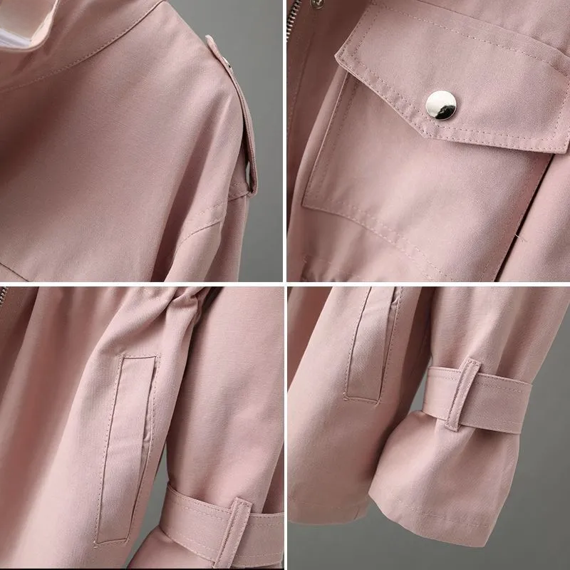 Womens Classic Belted Trench Coat