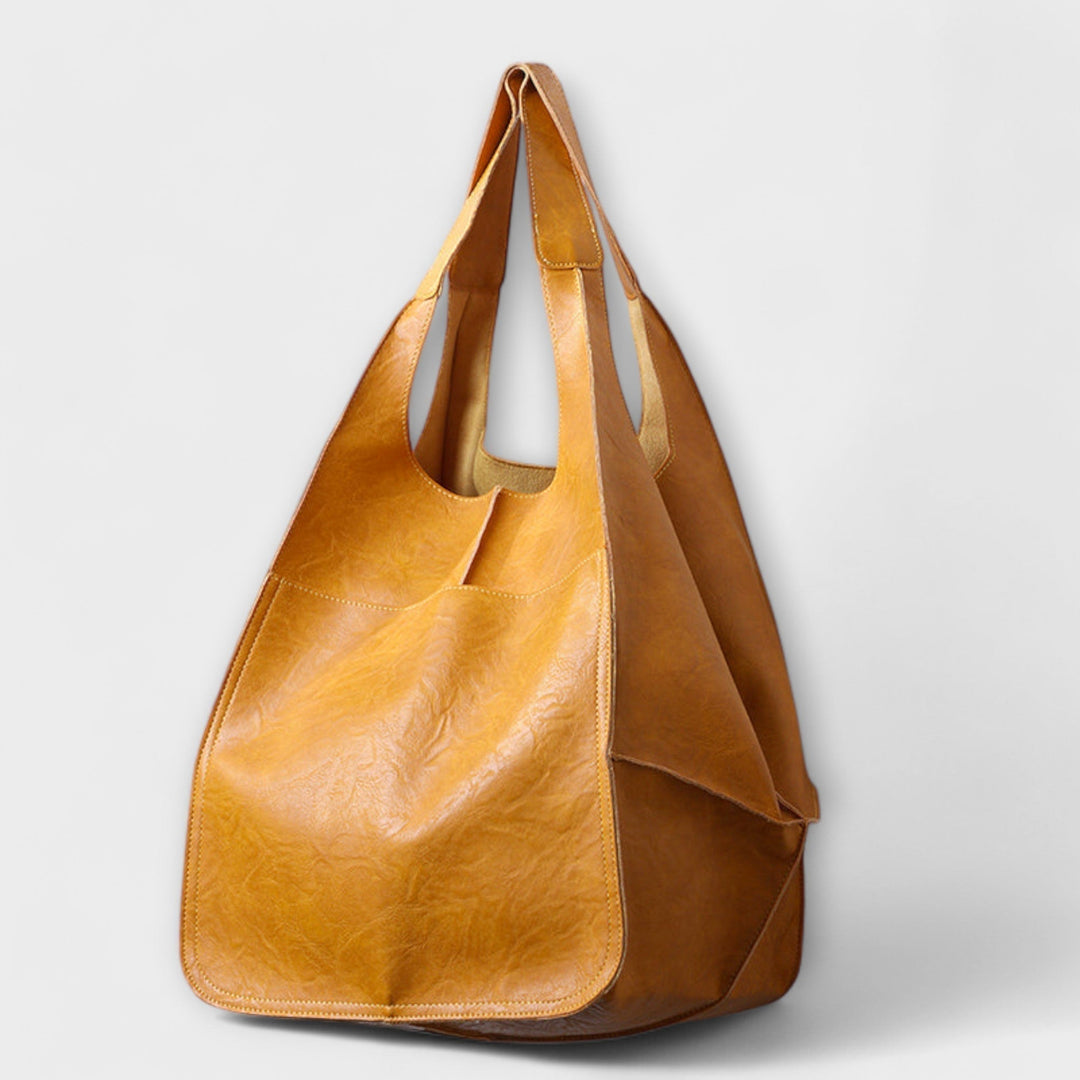Oversized Faux Leather Weekend Bag